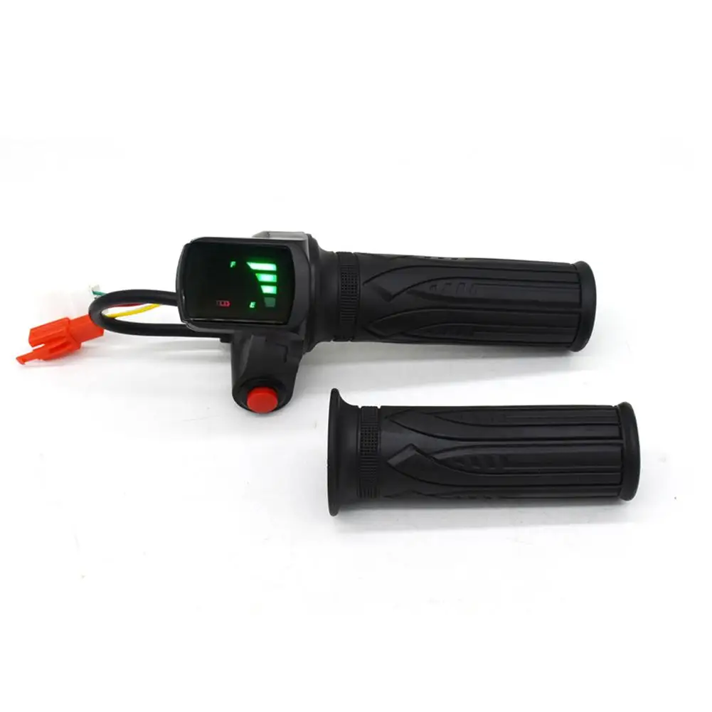 1 Pair 36v/48/60v Electric Bike Scooter Throttle Grip Handlebar With Lock Led Power Display Bicycle Accessories Dropship