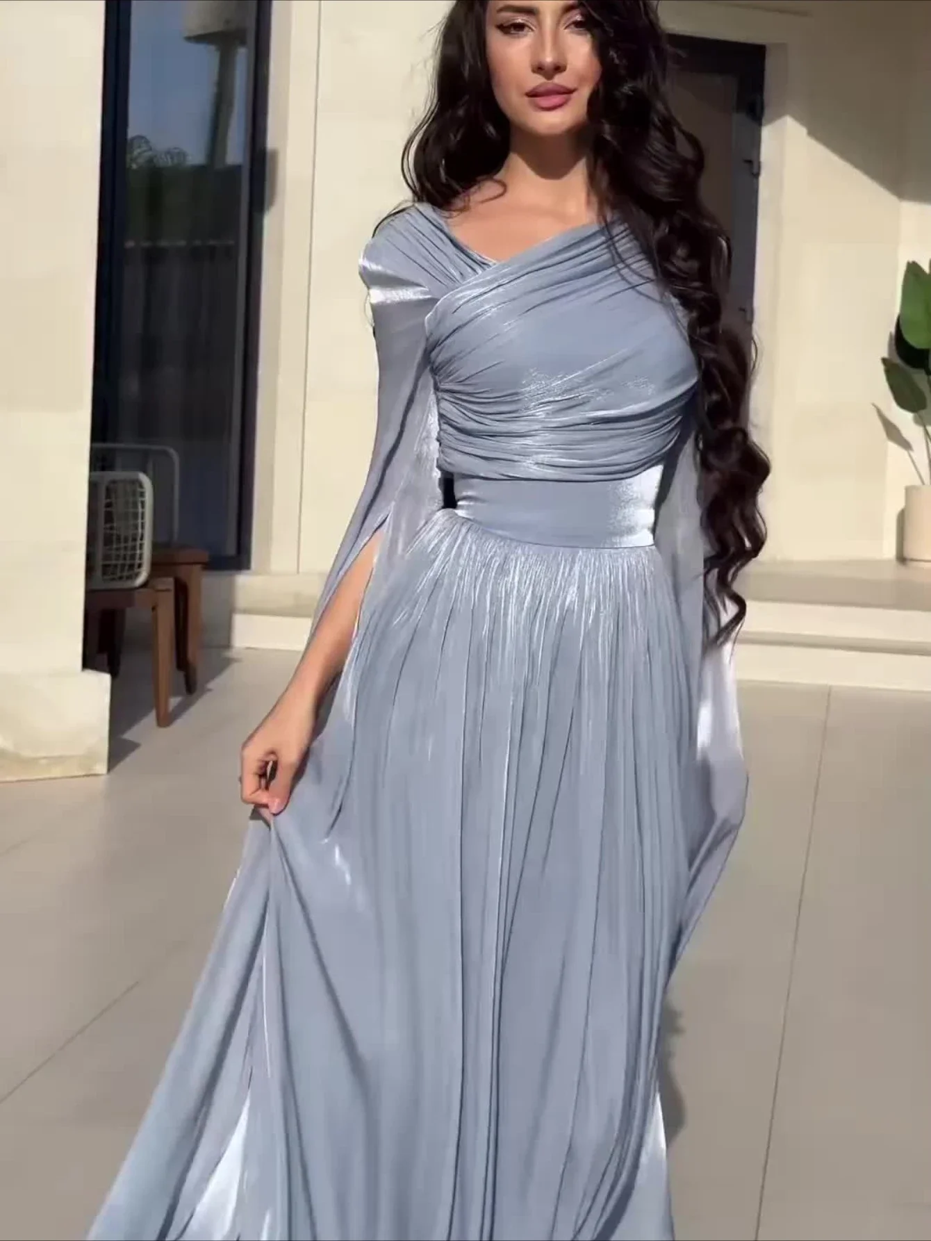 Eid Frauen Kleid Muslimischen Abaya Party Jalabiya Ramadan Langarm Seidige Vestidos Largos Kaftan Arabischen Lange Robe Marokko Herbst 2026