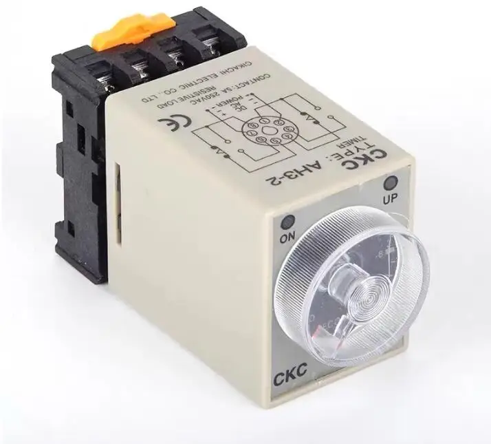 AH3-2 Time relay 12V/24V/36V/110V220V/380V Delay Timer Time Relay 8Pin with base 3S 6S 10S 30S 60S 3M 6M 10M 30M 60M