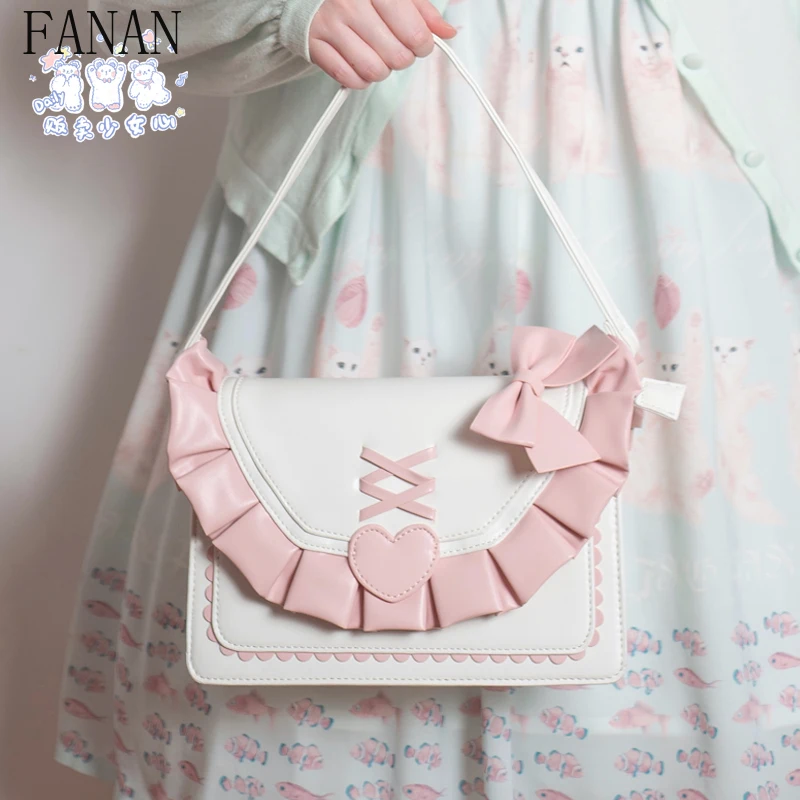 

Новинка 2024 года, японская оригинальная сумка в стиле Лолиты, милая розовая сумка через плечо на одно плечо, милые женские сумки через плечо