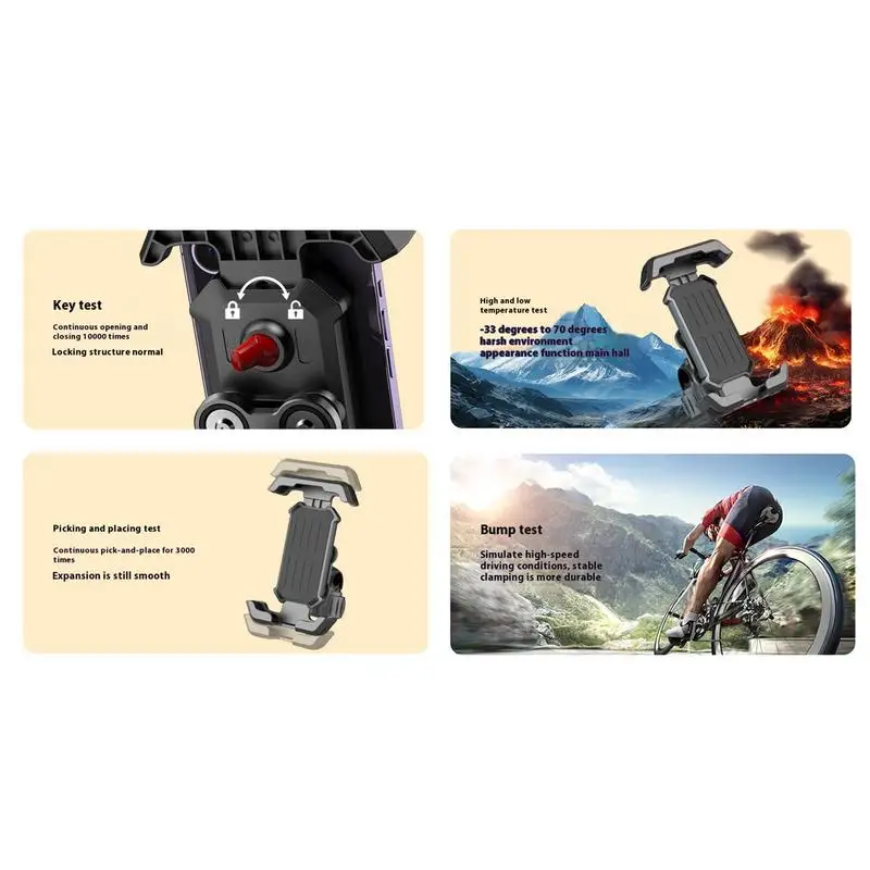 Motorcycle Phone Holder Mount Anti-Shake ATV Phone Mount Scooter Navigation Clamp For SUVs RVs Motorbike Outdoor Riding