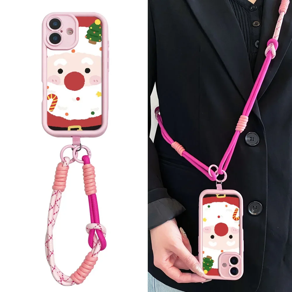 Cxd5 Рождественский длинный веревочный чехол для телефона Redmi Note 14 13 12 11 10 9 8 7 Pro Plus 14s 13C 12C 14C 9C 10C Чехол с ремешком через плечо