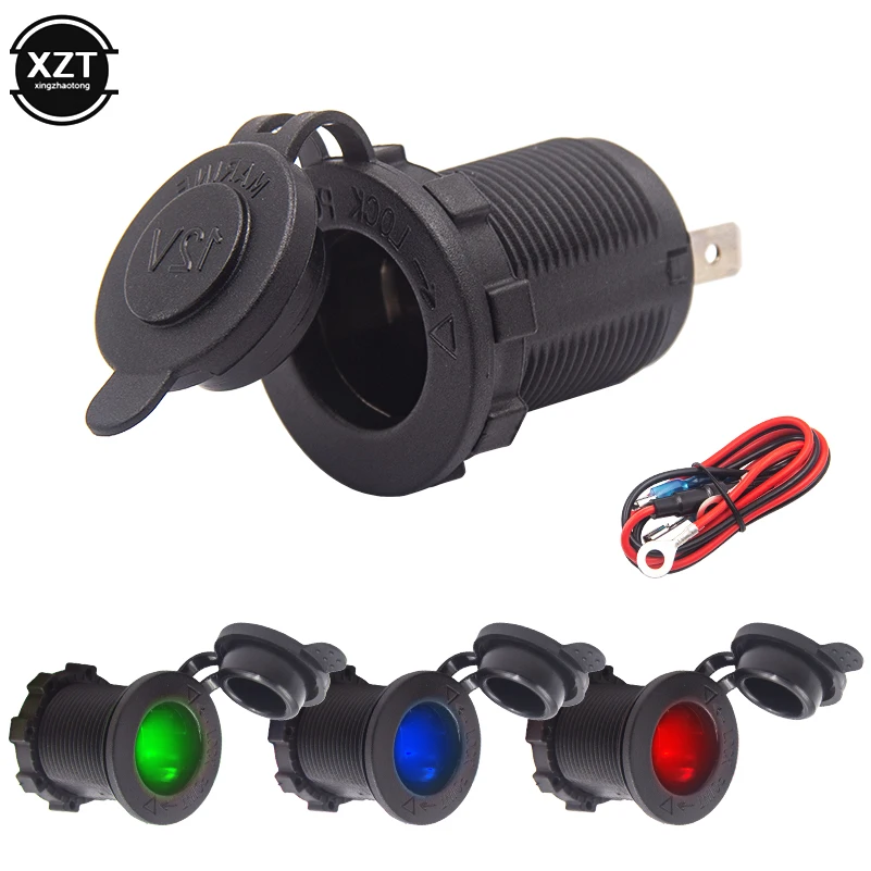 

12V Car Cigarette Lighter Socket Auto Boat Motorcycle Tractor Waterproof Power Outlet Socket Receptacle Car Accessories Dropship