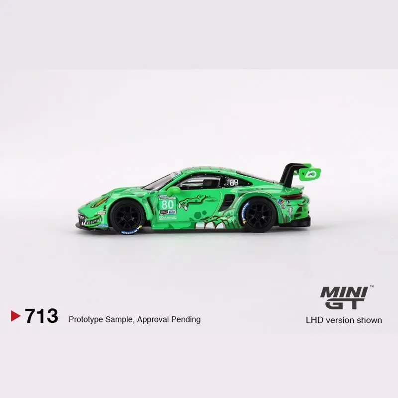 1/64 Porsche 911 Gt3 R # 80 gtd ao racing 2023 edição carros modelo mini gt carro modelo edição limitada menino coleção presente brinquedos