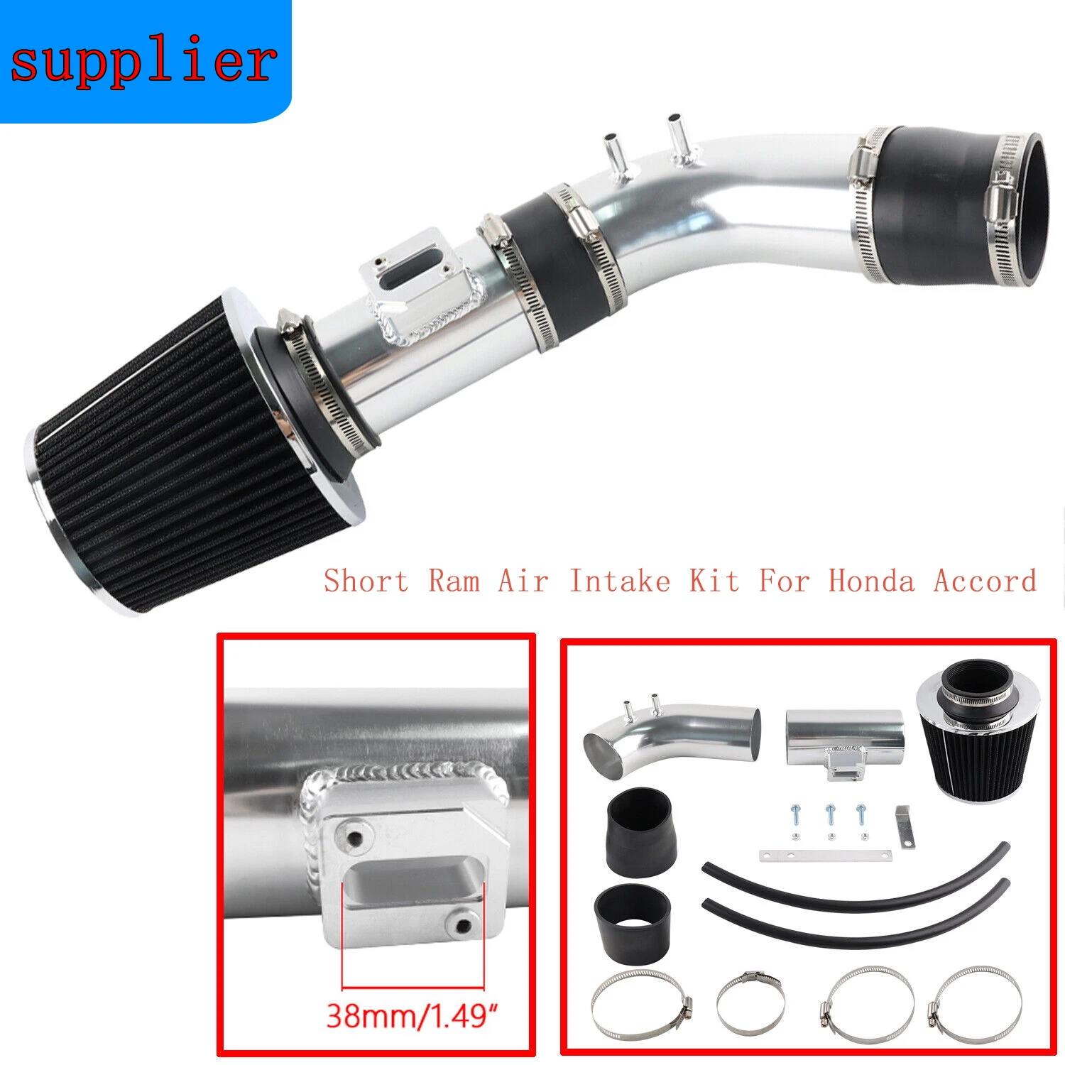 طقم مدخل هواء قصير رام واستبدال الفلتر لتركيب 04-07 Honda Accord SULEV DX/LX/EX/SE 2.4L L4 DIY MAF