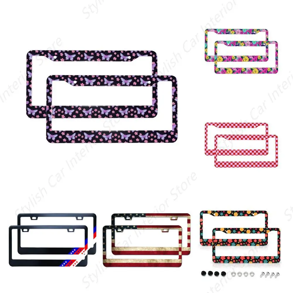 

Рамка для патриотического номерного знака с американским флагом, 2 отверстия, алюминиевый держатель номерного знака для женщин и мужчин, 12 x 6 дюймов, 2 шт.