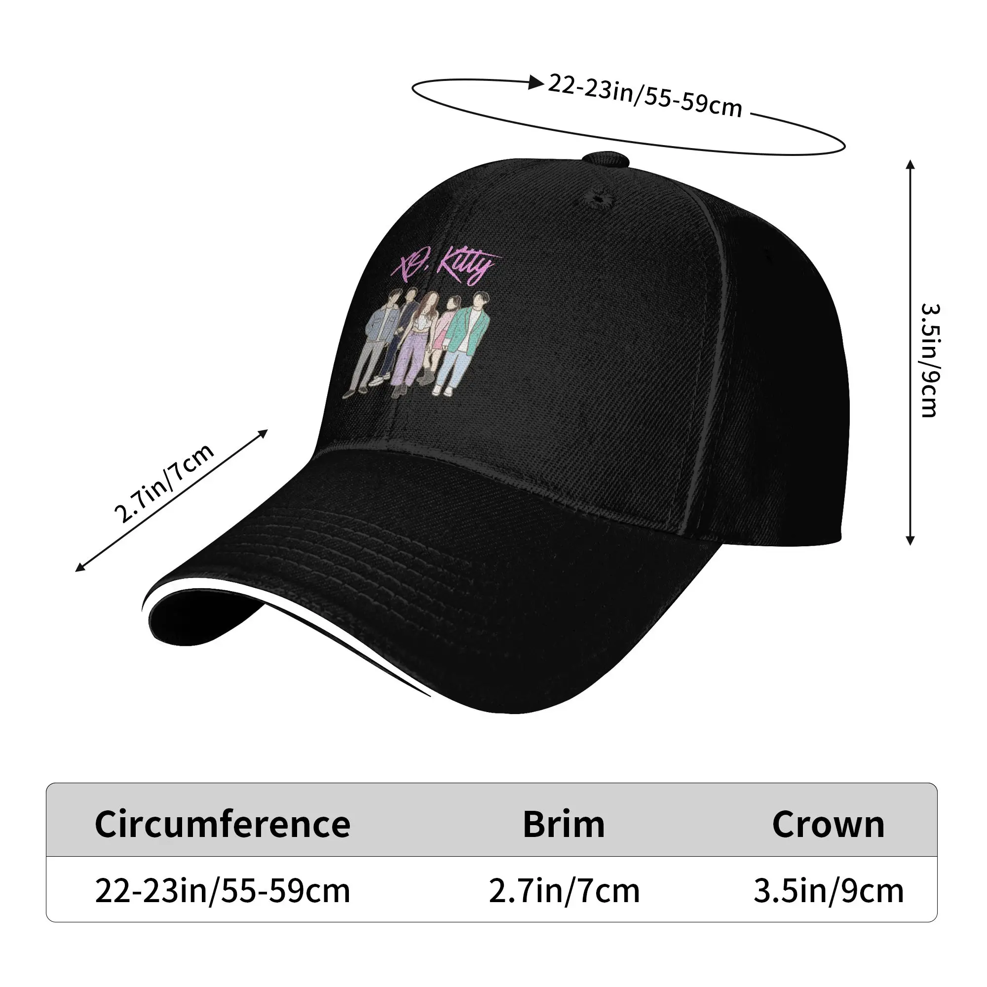 Summer XO Kitty Poster, Baseball Cap  Outdoor Sport Stylish Design Sun Trucker Hat Women Men Adjustable Baseball Caps