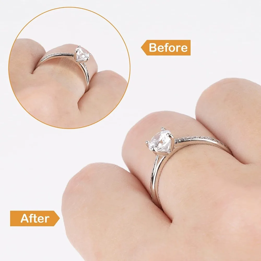 12Pcs Set Spiral Base Ring Size Adjuster Clear Adjustment Tool Ring Guard Tightener Invisible Spring Ring Winding Wire Men