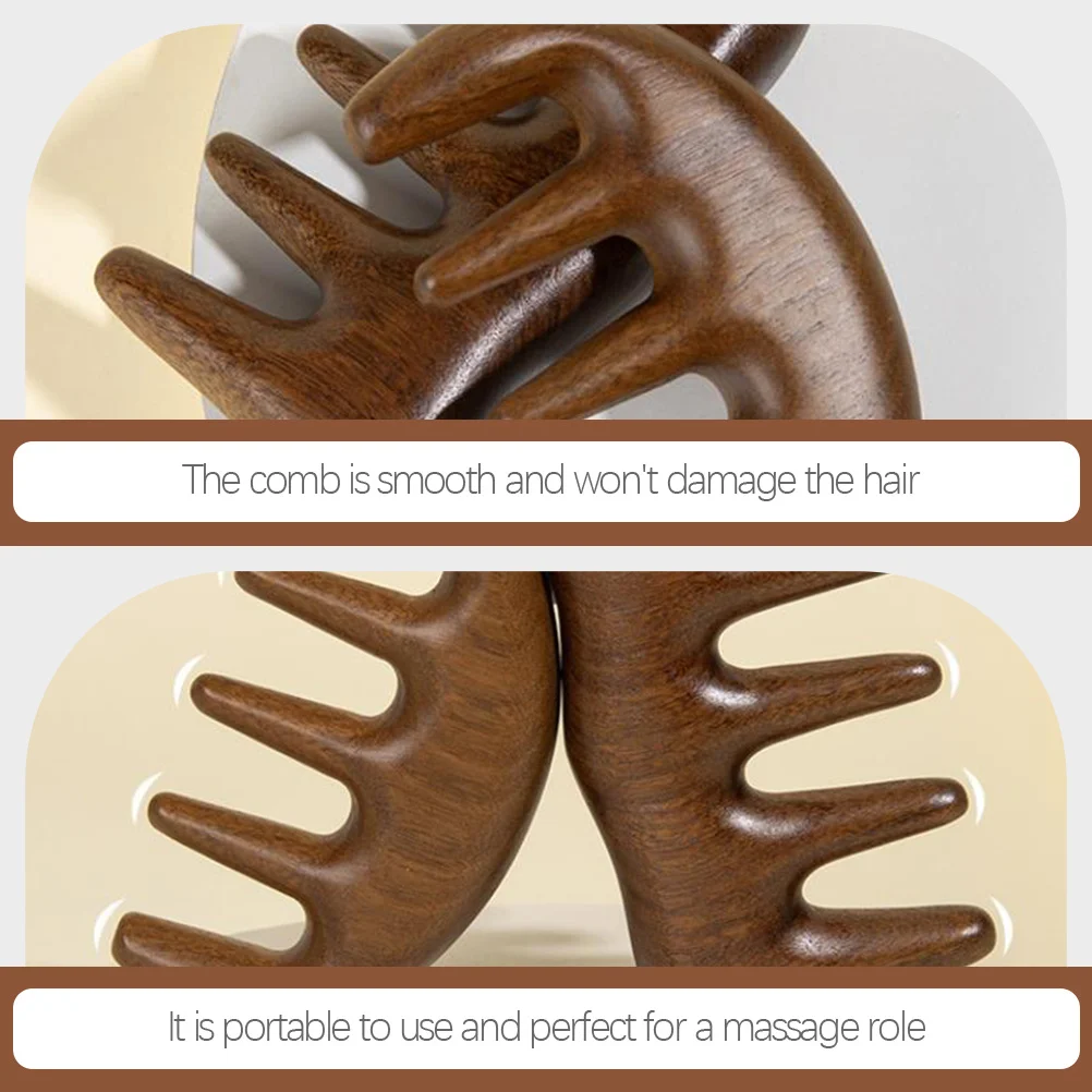 

Деревянная массажная расческа с широкими зубьями для женщин, натуральный деревянный уход за кожей головы, разпутывающий гладкий портативный инструмент для укладки волос