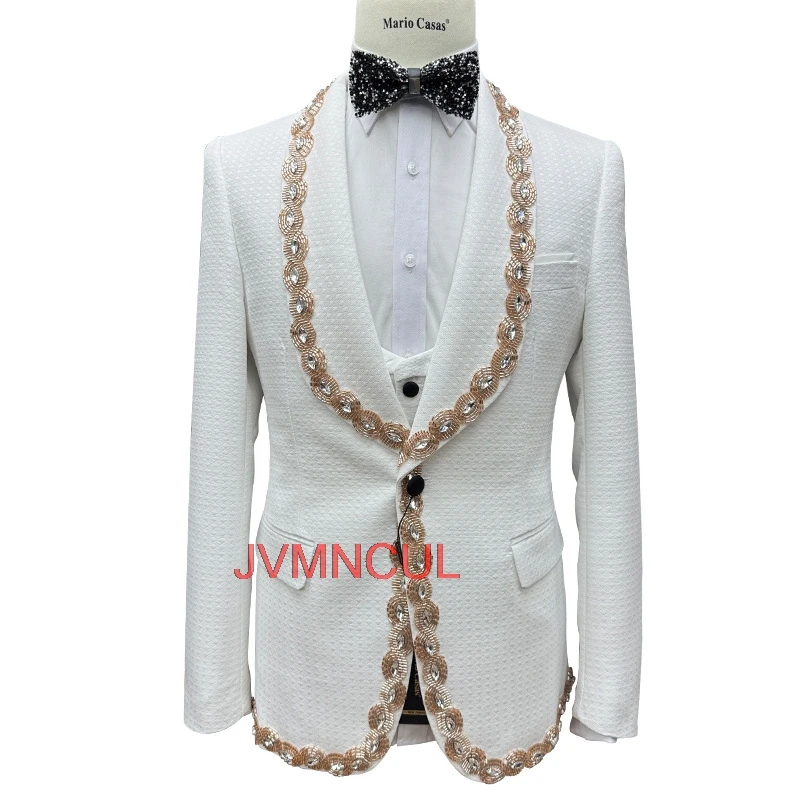 

Men's Wedding Groom Groomsmen Suit Slim Fit Business Formal Blazer Pants Set Elegant Tuxedo for Party Banquet Reception
