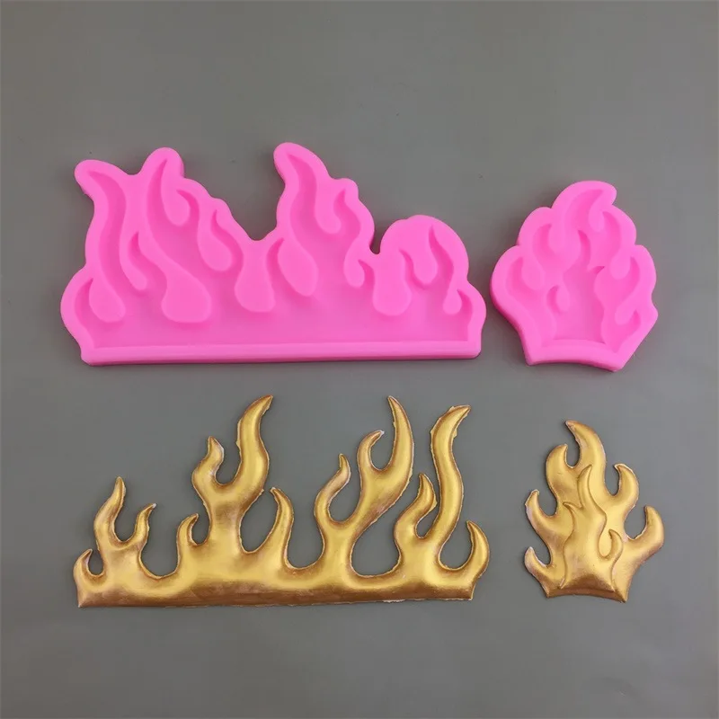 Fire Flame Shape Silicone Mold Fondant Mousse Cake Decoration Baking Chocolate Cookie Making Mold Aromatherapy Plaster Clay Mold