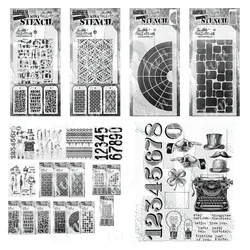 Cutout Alphabet Labels Layered Stencils Sets Abstract Florals Stamps Cutting Dies DIY Craft Paper Card Scrapbooking Decoration