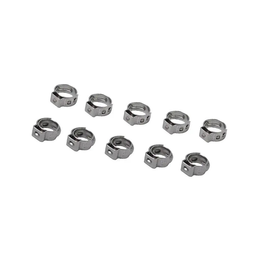 10Pcs Stainless Steel Car Home Appliance Single Ear Hose Clamps 7.0mm-8.7mm