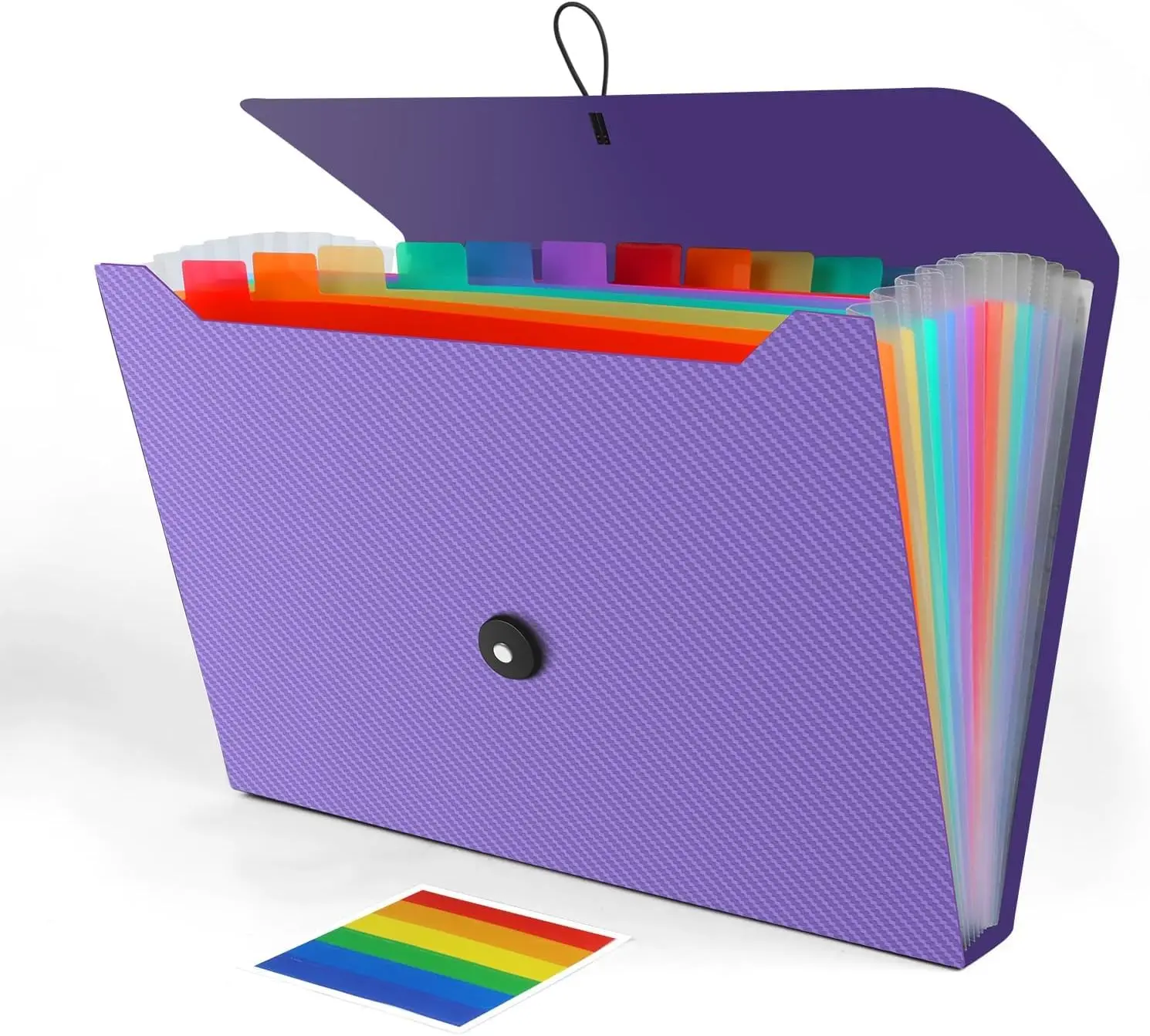 

13-Pocket Expanding File Folder, Accordion Organizer for Documents, Home Office Travel Use in Purple