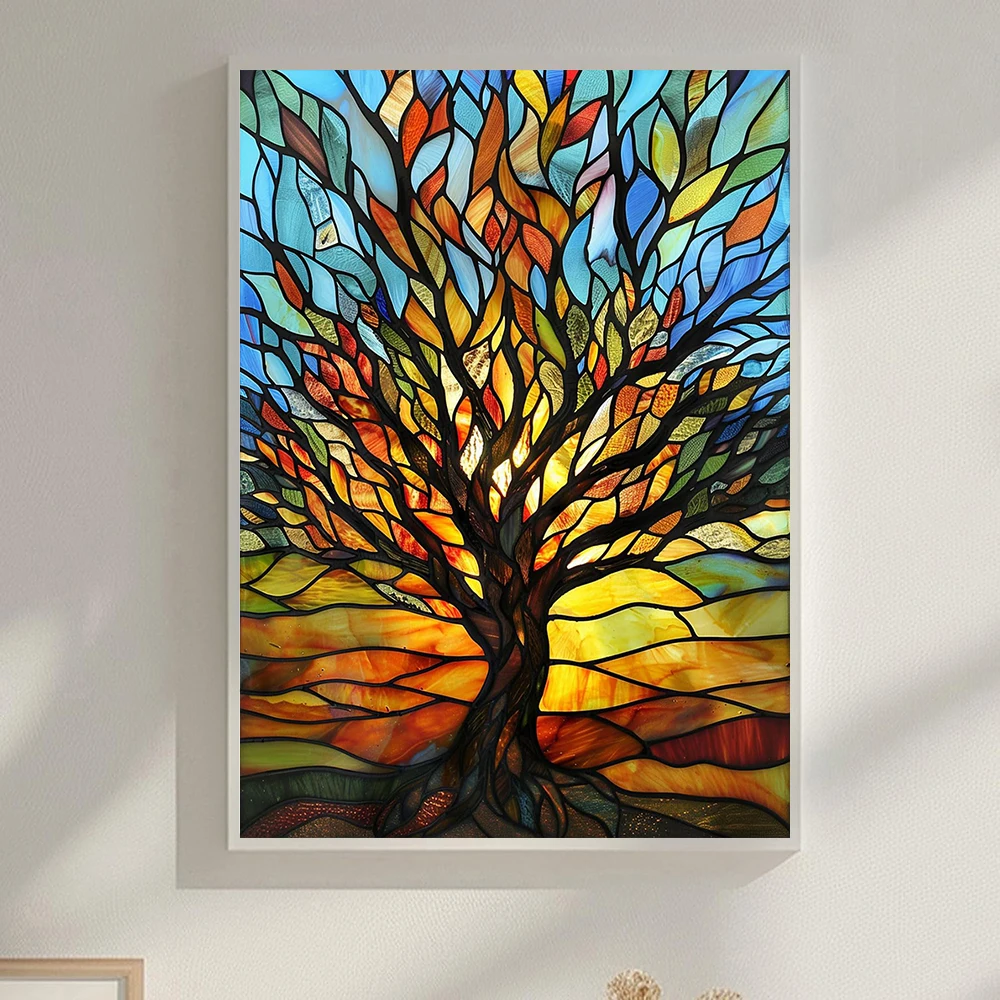 

5D витраж абстрактный пейзаж комплект алмазной живописи холст живопись современные настенные художественные фотографии гостиная спальня домашний декор