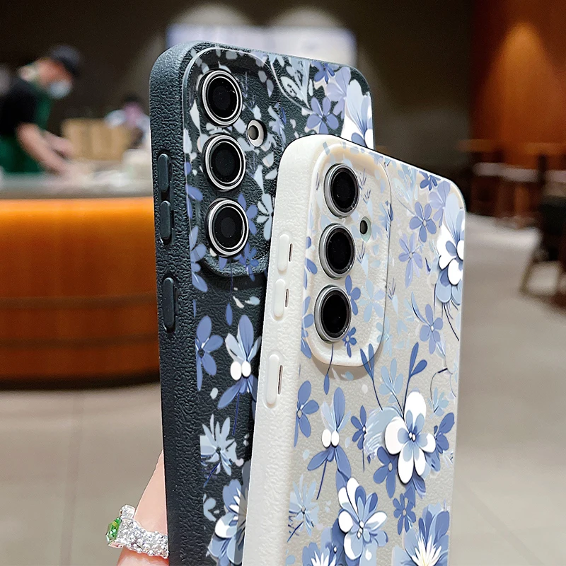 เคสโทรศัพท์ลายดอกไม้สีฟ้า สำหร - Phone Cases Samsung A14 บทวิจารณ์และราคา
