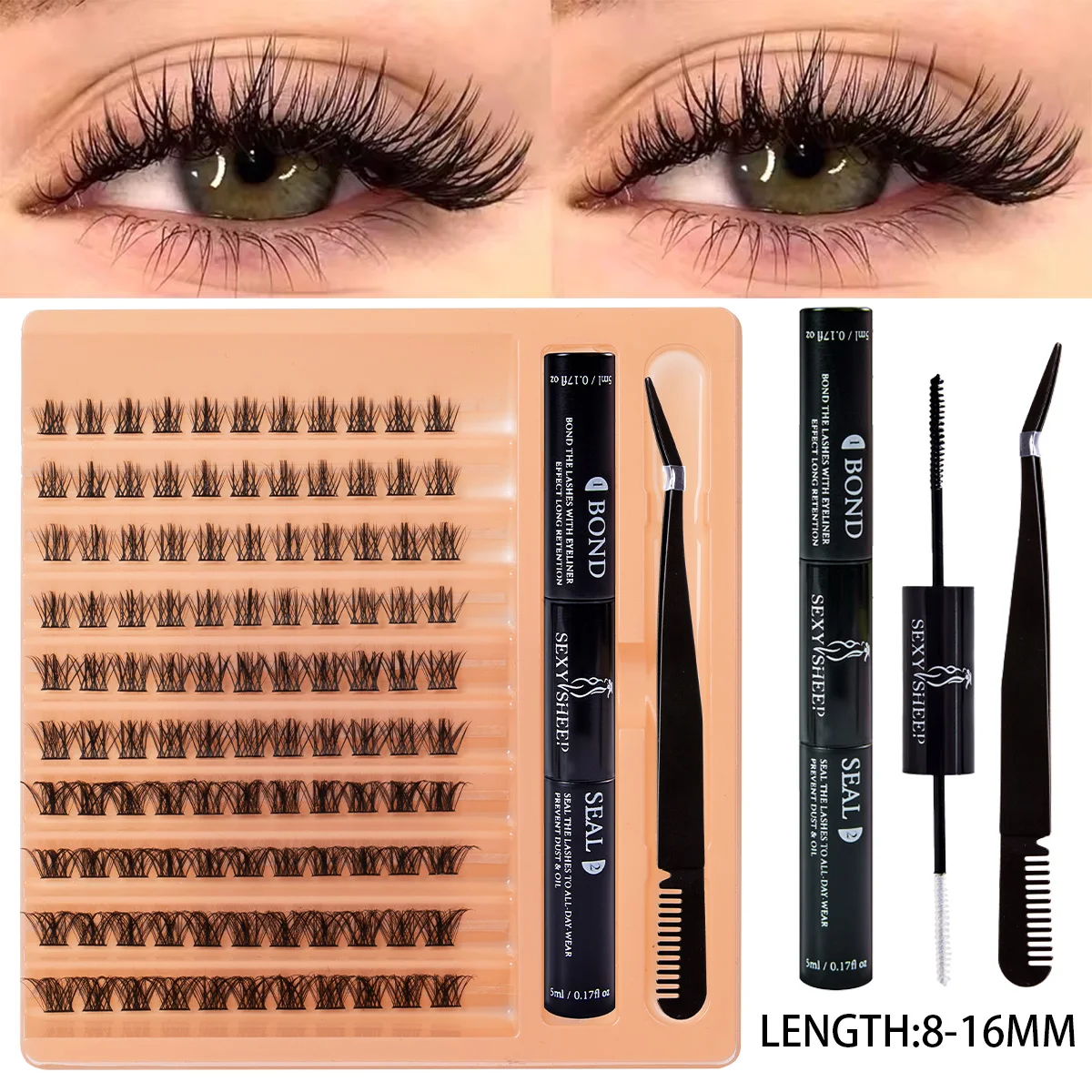 لتقوم بها بنفسك لاش تمديد عدة 110 قطعة مجموعات الرموش مجموعة الرموش الفردية مع لاش السندات وختم ملاقط لاش