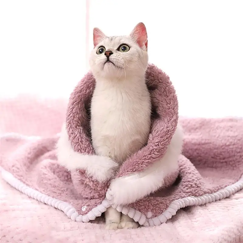 

Pet Hoodie Pajamas Winter Warm Rabbit Ear Dog Bathrobe Pet Bed Blanket Cat Bed Cover Soft Fleece Pet Dog Bed Blanket Cat Mat