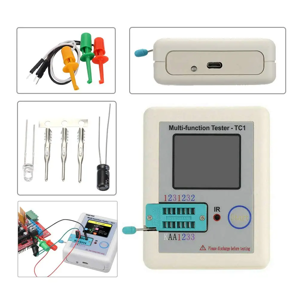 LCR-TC11.77inch Colorful Display Multi-functional TFT Backlight Transistor Tester for Diode Triode Capacitor Resistor Transistor