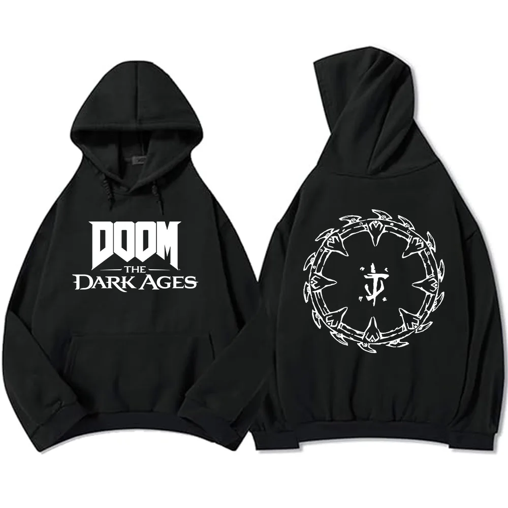 

Game DOOMM The Dark Ages Printing Hoodies Winter Fleece Long Sleeve Hooded Sweatshirts Casual Fashion Men Women Sudaderas Unisex