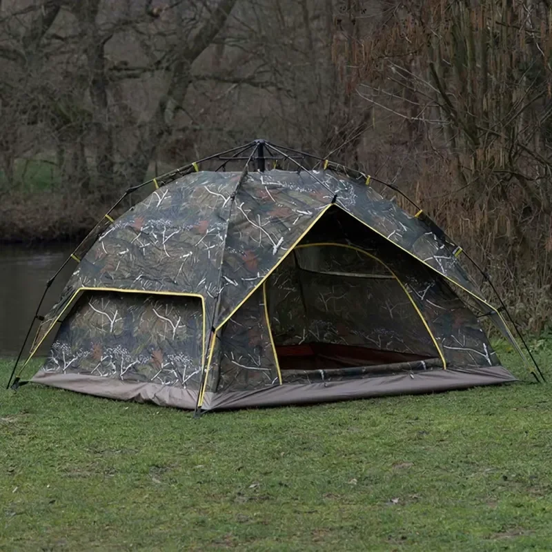 for Portable Double-layer Oxford Camping Tent Automatic Speed Open UV Protection Waterproof Outdoor Park Camping Tent