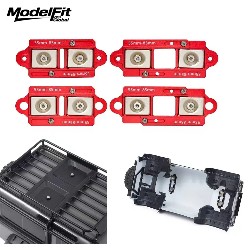 4 unidades de soporte magnético ajustable de 55-58mm para carrocería de coche RC 1/10, compatible con modelos TRX4, TRX6, SCX10, 90046, D90, 86100, MST, CFX