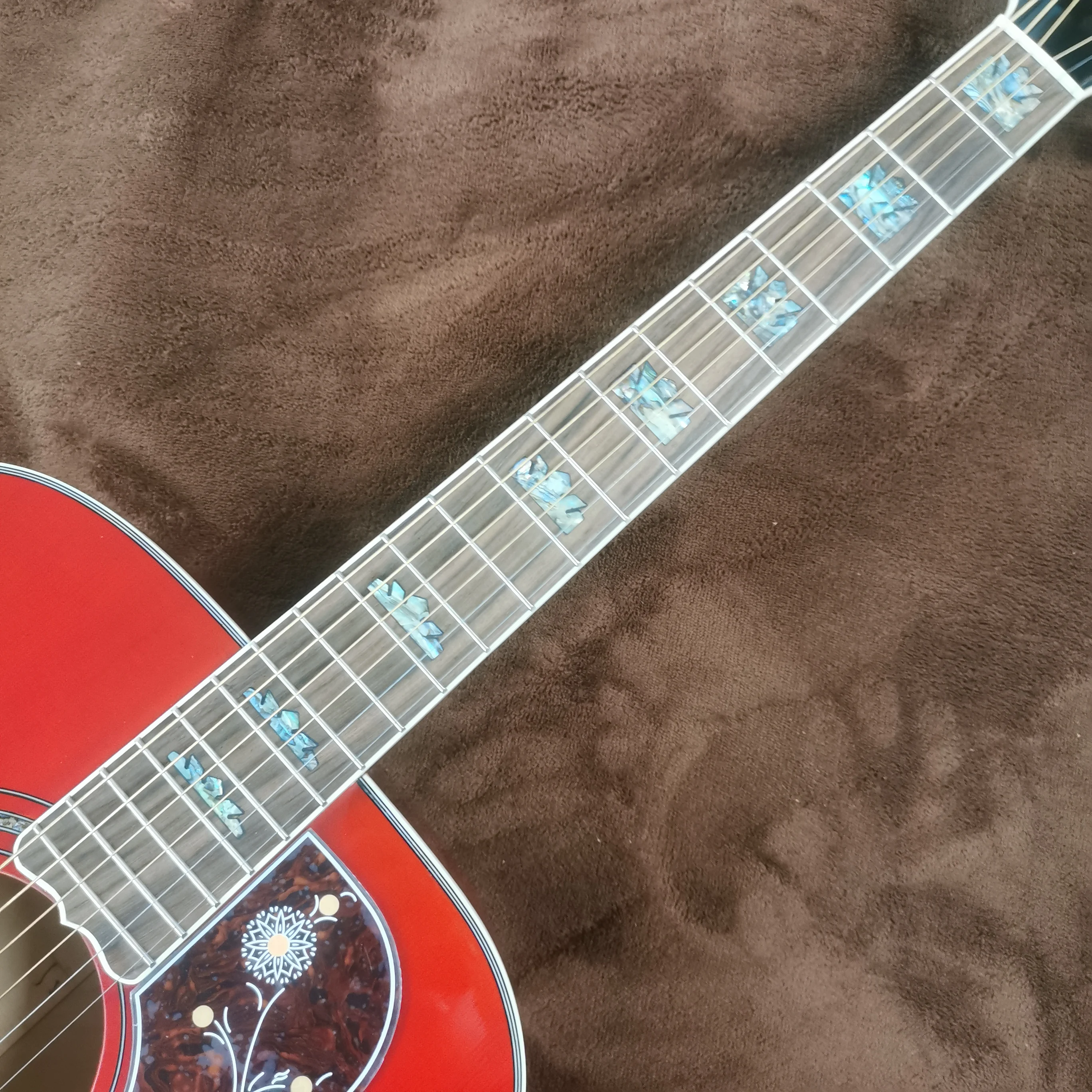 43 inch J200 series cherry red glossy solid wood profile acoustic acoustic guitar