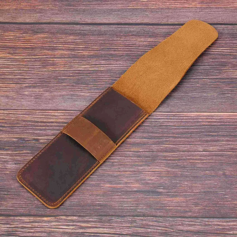 กระเป๋าเก็บดินสอหนังทำมือ2X กระเป๋าใส่ปากกาหมึกซึมหนังวัวอุปกรณ์เสริมย้อนยุควินเทจสำหรับการเดินทางวารสาร