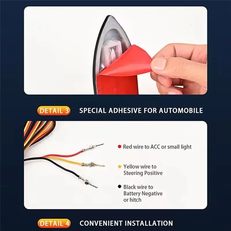 1 Pair Steering Light Fender Side Lamp DC12V Blade Shape Auto Car LED Side Lights Marker Turn Signal Lights Accessories