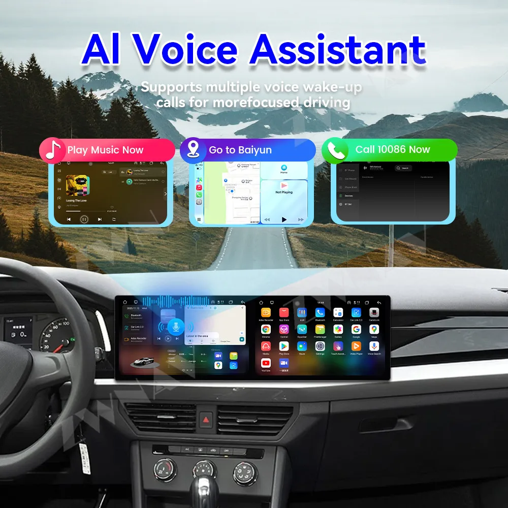 10.1 + 10.1 بوصة عرض تعمل باللمس ل Volkswagen Bora 2019-2022 أندرويد 15 سيارة لتحديد المواقع والملاحة Carplay سيارة مشغل وسائط متعددة