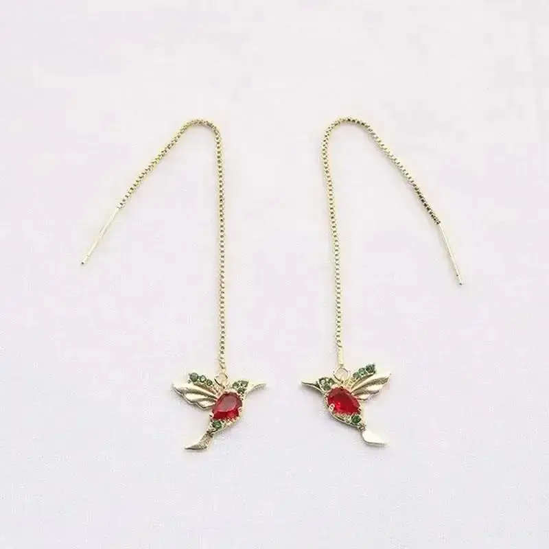 Spreading Wings Bird Ladies Earrings Popular European Hummingbird Crystal Earline Earrings Creative Gifts Fashion Women Jewelry