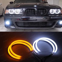 Ring Dual Color High Quality  For BMW 5 Series E39 525i 528i 530i 540i Milk White yellow Switchback Cotton Angel eyes light