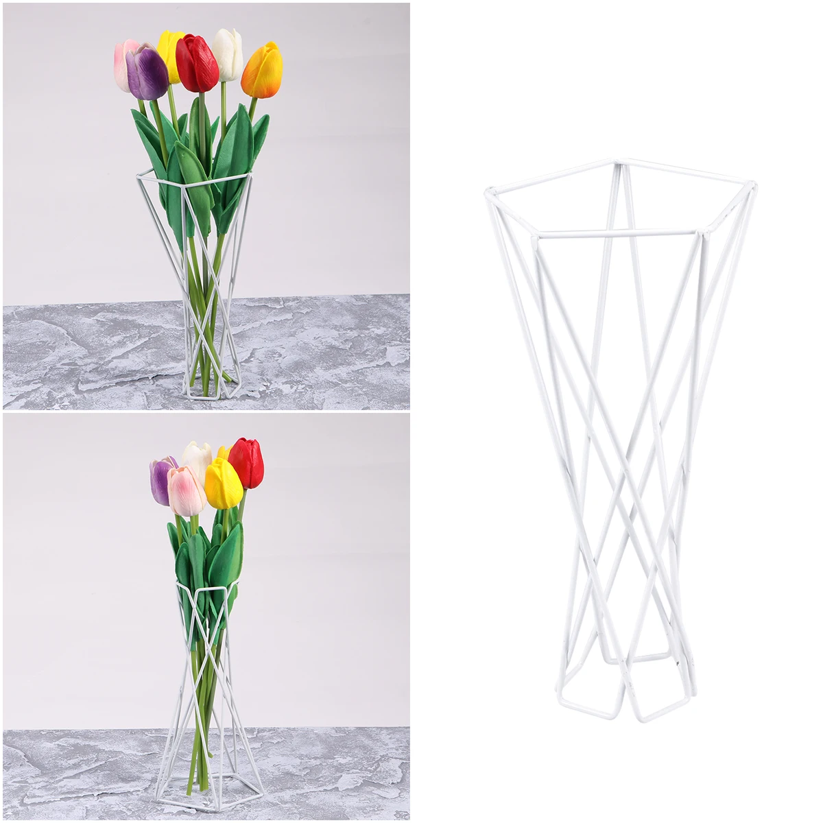 

Stand for Plants Indoor Iron Bracket Show Tillandsia Holder White Desktop Display