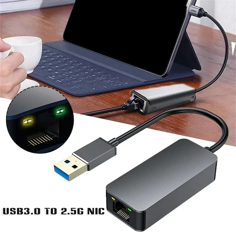 2500Mbps USB C Type-C Ethernet To RJ45 2.5G USB 3.0 Wired Adapter Converter Lan Network Hub For Windows 7/8/10 MAC For PC Laptop image 4