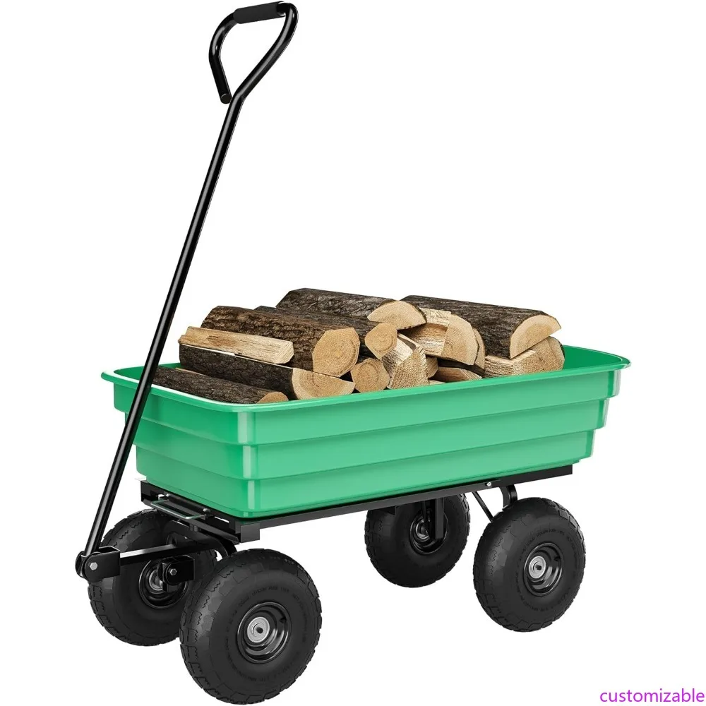 

Heavy-Duty 6 Cubic Foot Garden Cart with 1200-Pound Capacity and 13-Inch All-Terrain Tires
