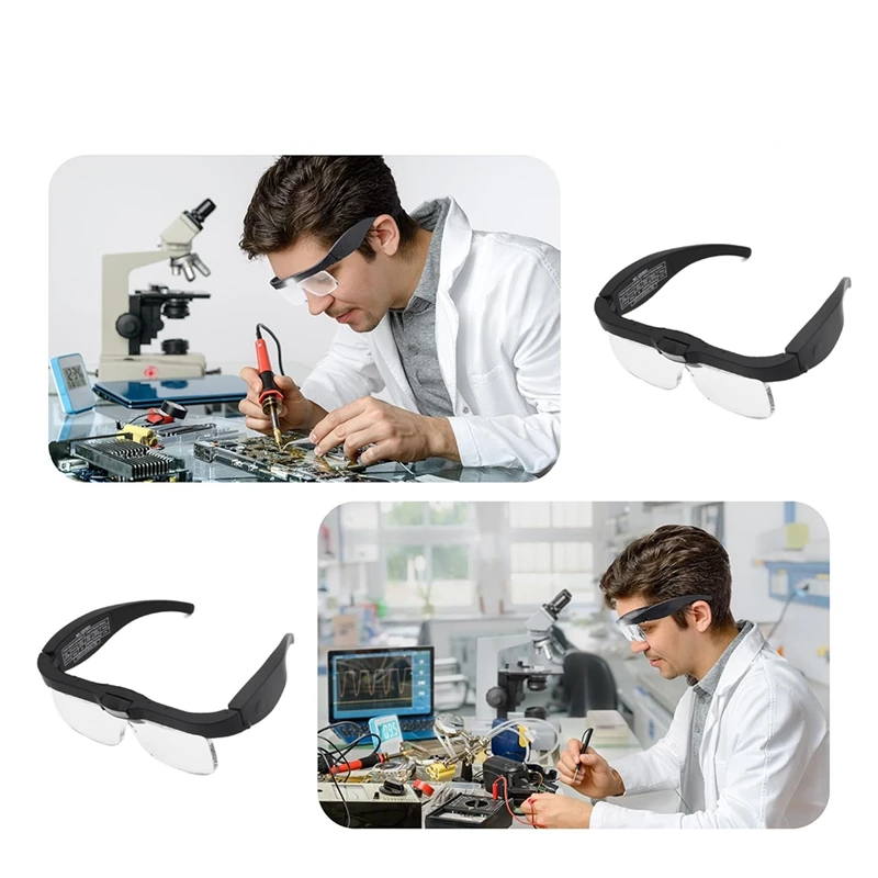 Magnifying Glasses With Light Lenses Eyeglasses Magnifier For Hobby, Crafts, Reading And Close Work