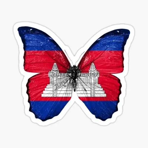 علم كمبوديا ملصق إبداعي لتزيين الثلاجة جدار نافذة السيارة شاحنة فان التخييم الوفير دراجة نارية صائق