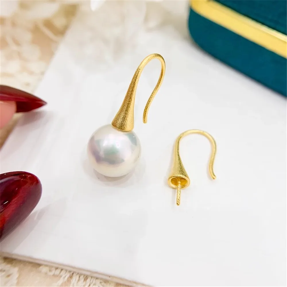 

DIY Pearl Accessories S925 Sterling Silver Earrings Empty Gold Silver Earrings Fit 9-15mm Round Beads E313