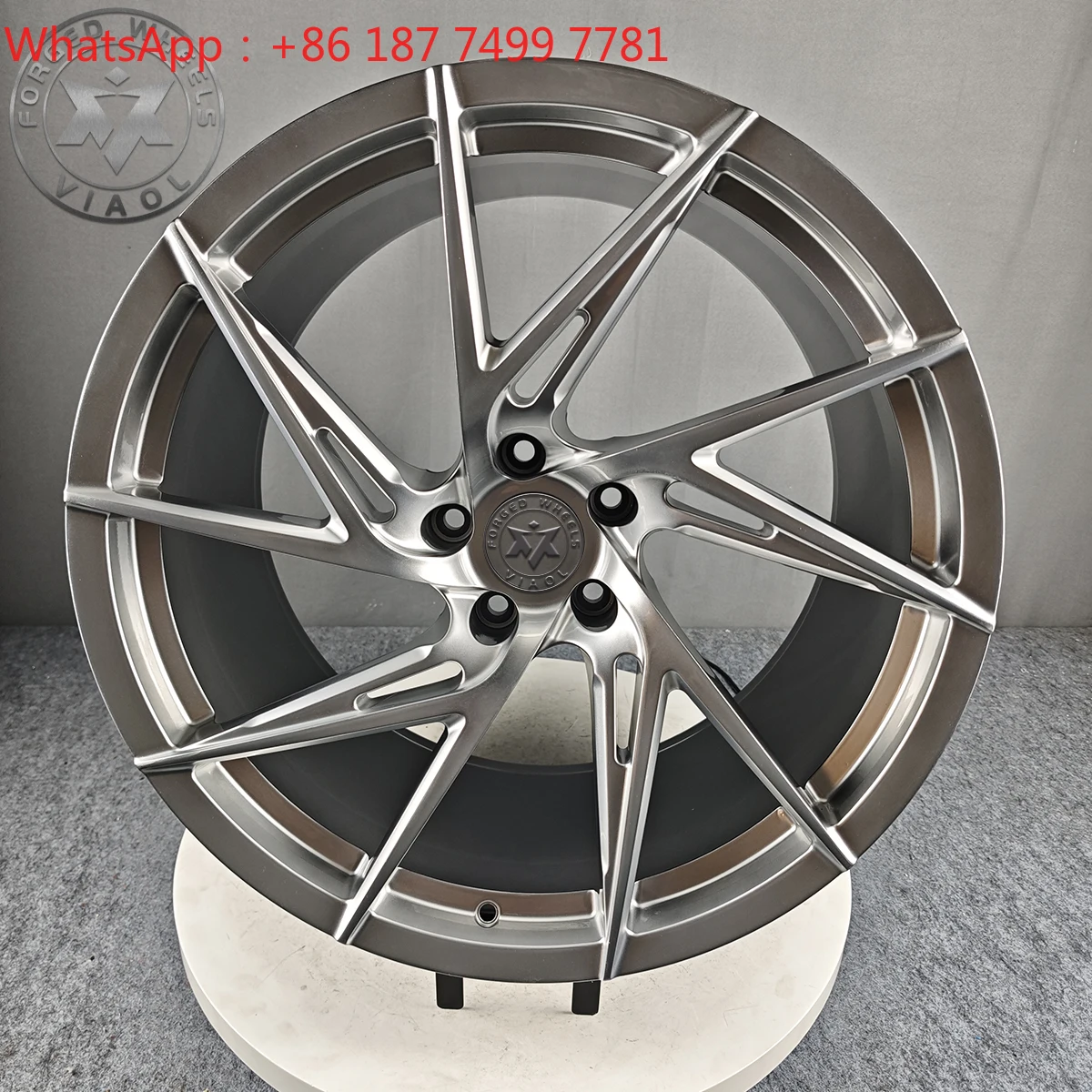 

New 16-24inch Forged Monoblock Wheels Hyper Silver Custom Spokes Aluminium Alloy for Sports Cars 100mm PCD