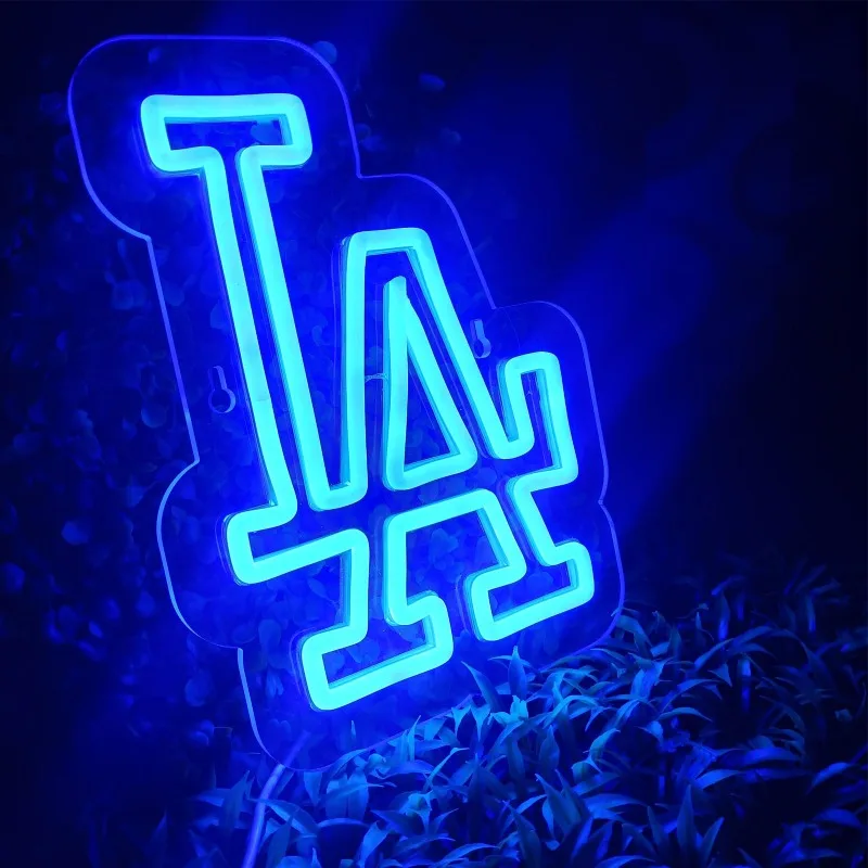 Dimmable Baseball Team Neon Light for Party Bar Man Cave Game Room Decor Man Birthday Gift (blue) 5V USB