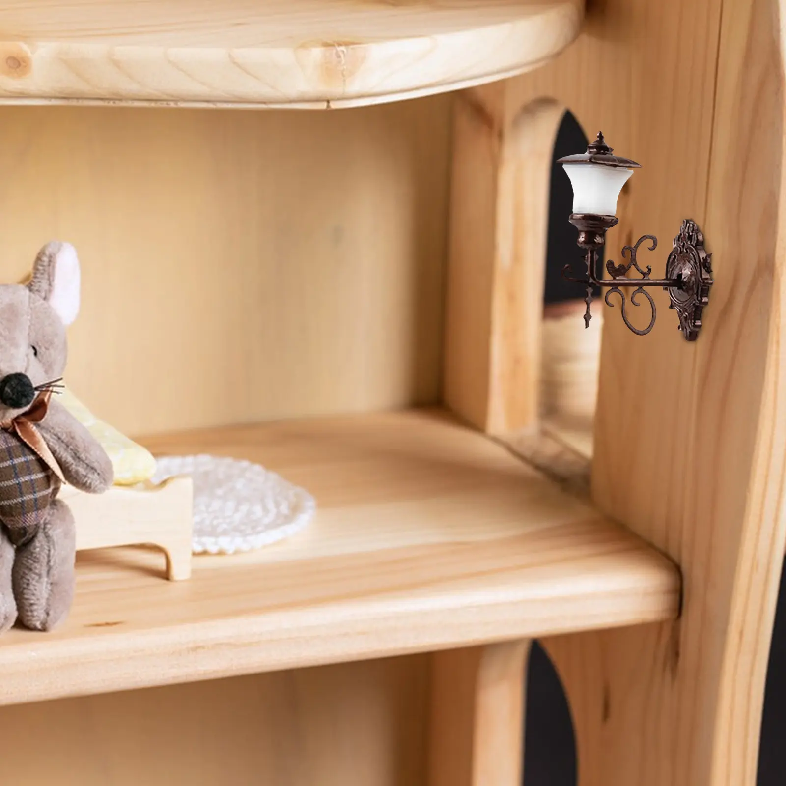 

4Pcs Mini Luminous Wall Lamp ABS Tiny Wall Light Mini House Accessory Sand Table DIY Materials Landscape Lighting