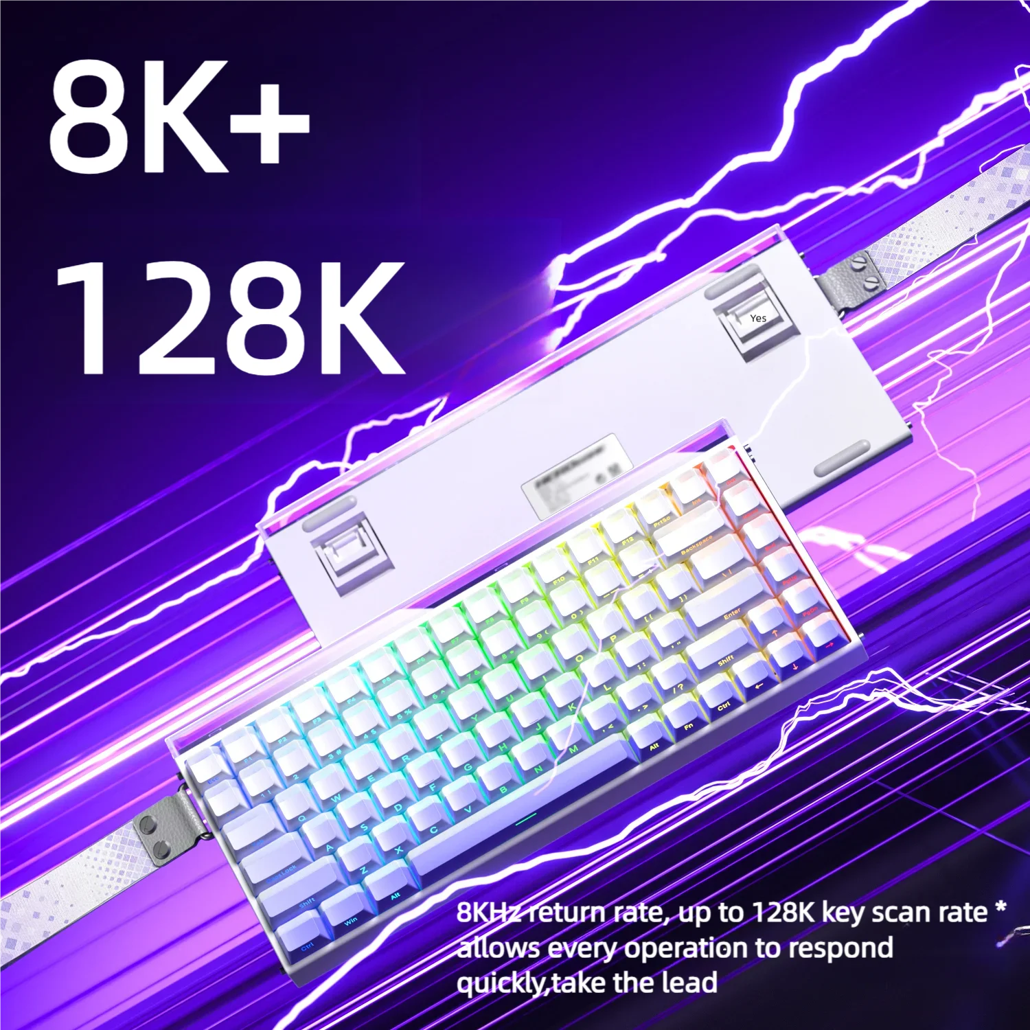 AULA HERO84 8K Магнитная клавиатура 0,01 мм с быстрым триггером, полные клавиши, горячая замена, RGB-подсветка для игр, киберспорта