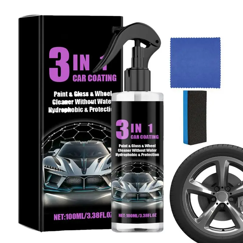 

High Protection Quick Coating Spray 100ml Mild Ceramic Coating Spray With Sponge And Cloth Multifunctional Powerful Car