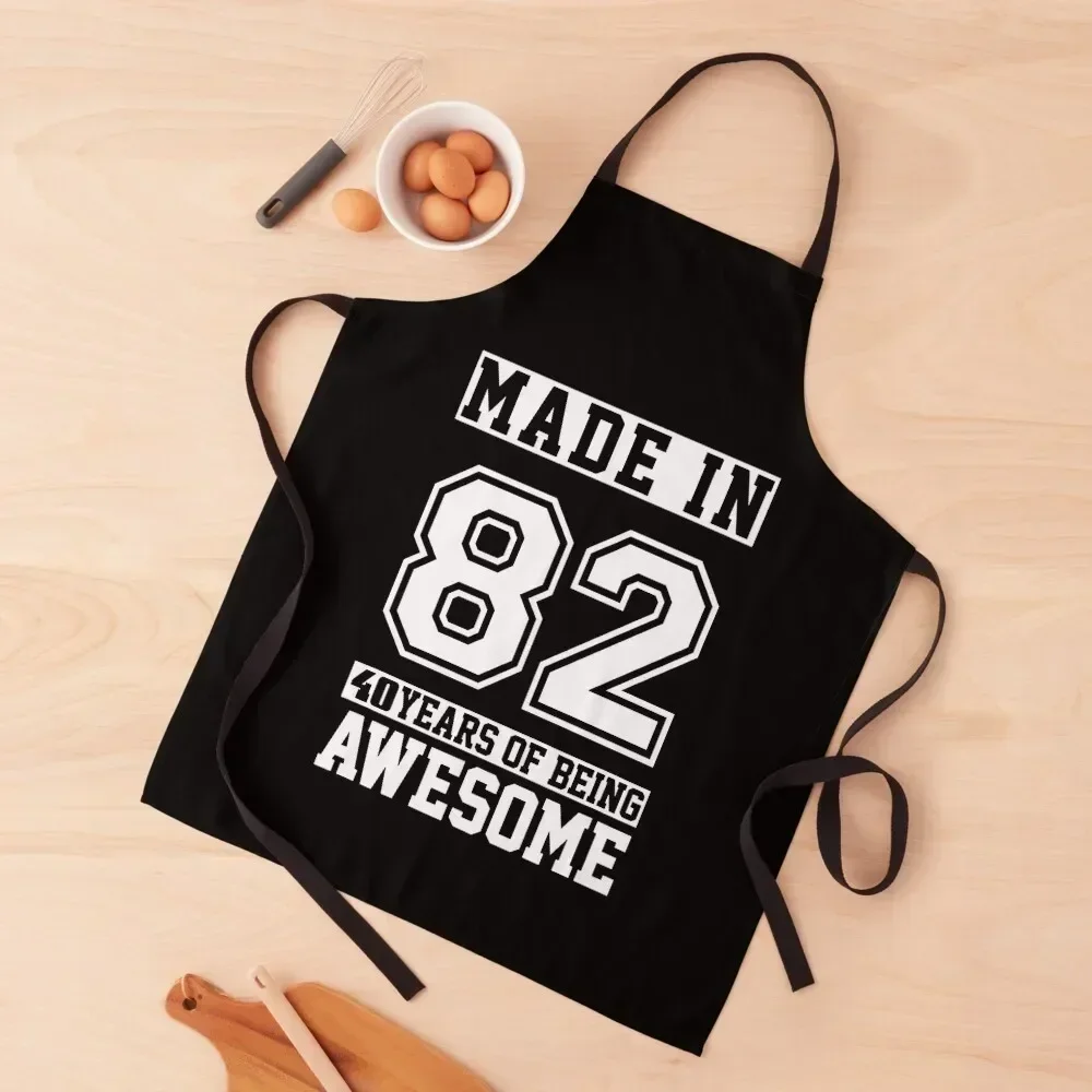 

40 Year Old Awesome Since 1982 40th Birthday Gifts Men Apron Christmas gift Kitchen For Men For Hairdresser Apron