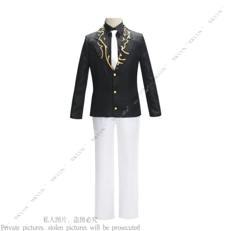 أزياء كوسبلاي كيبوتسوجي موزان التأثيرية شعر مستعار أنيمي قبعة بدلة الهالوين للرجال والنساء شيطان الملك حفلة الهالوين لعب الأدوار السوداء