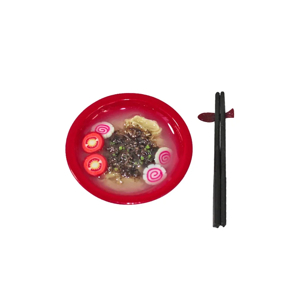 1Pcs 1/12 Dollhouse Japanese Ramen Bowl Model Mini Chopstick Food Toy for Doll House Accessories Decoration ob11 bjd