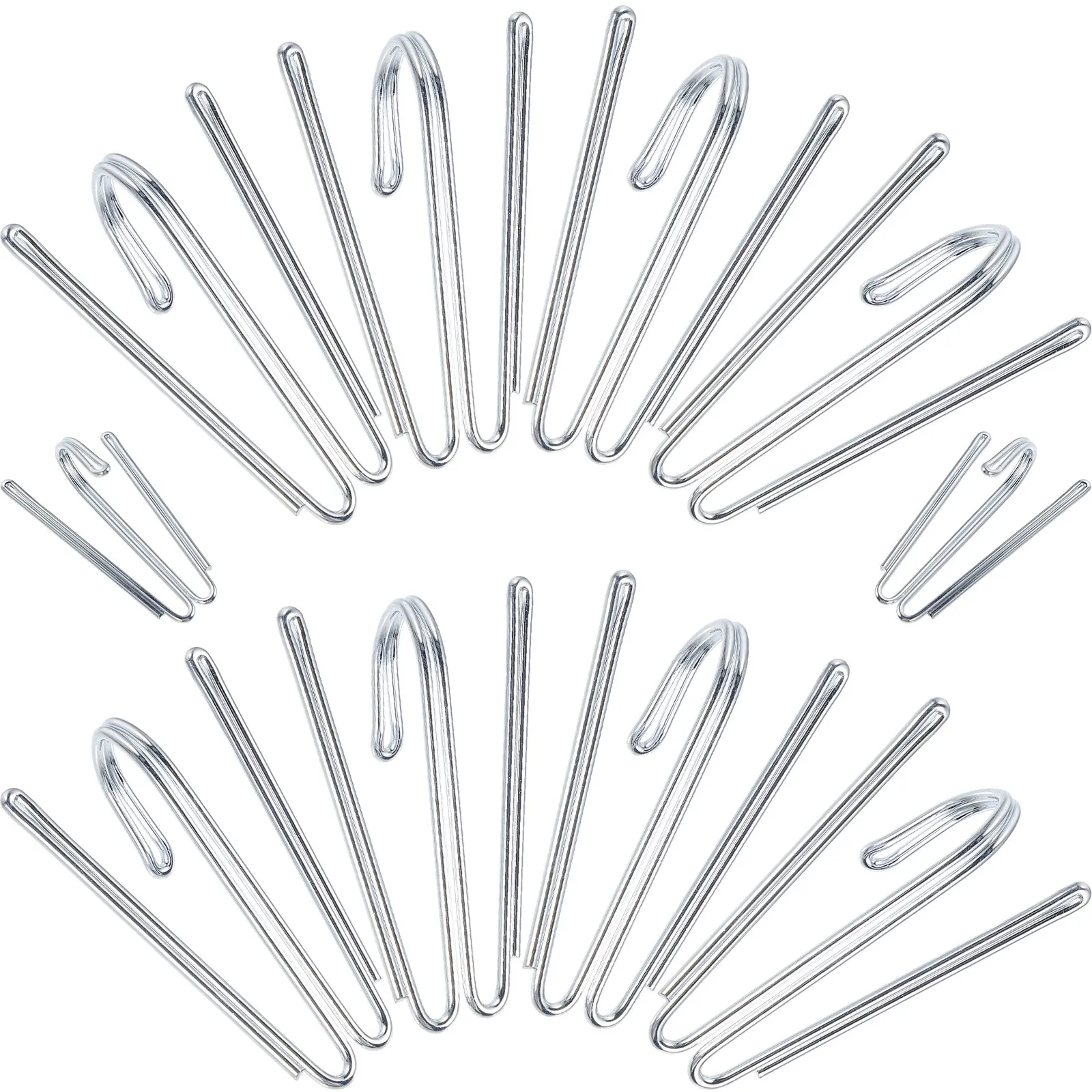 

50Pcs Stainless Steel Drapery Hooks Heavy Duty Curtain Hooks for Pleated Drapes Curtains with 4 Prongs Rustic Shower Bathroom
