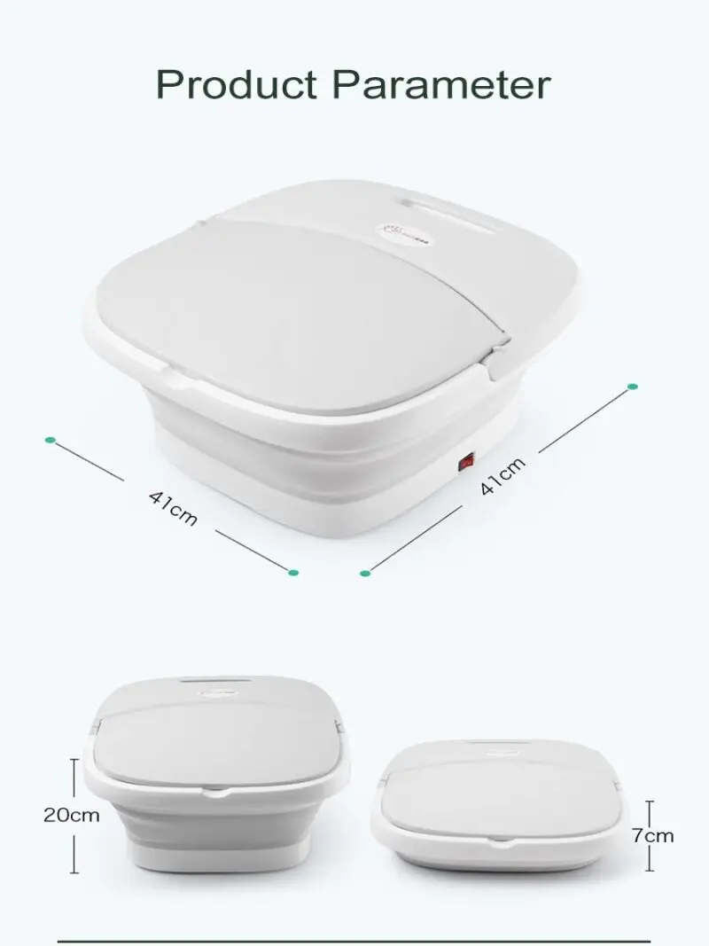 Полностью автоматическая складная ванна для ног с подогревом, компрессионный беспроводной пульт дистанционного управления, массаж ног