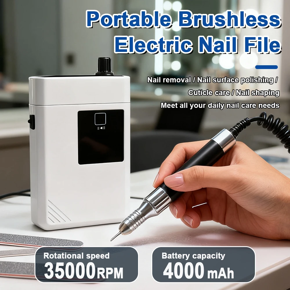 قلم طحن بدون فرش 0-35000 دورة في الدقيقة أداة تلميع قلم أظافر محمولة باليد للتقليم والعناية بالأظافر ومزيل مسامير القدم