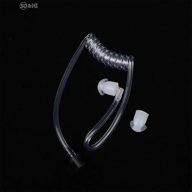 Black Spring Air Tube Acoustic Air Tube Earplug Replacement For Radio Earpiece Headset Replacement Walkie Talkie Earphone Coil